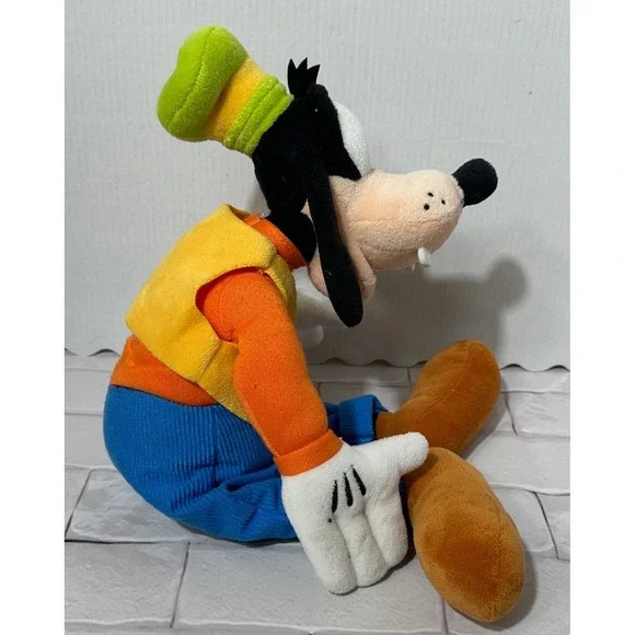 Disney Goofy Plush Stuffed Animal Toy Orange Shirt Blue Pants Green Hat - Picture 3 of 7